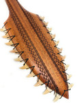 Koa Lei O Mano 21 inch  Prehistoric Shark Teeth Custom Etching with Diamond Tip | #koa15956