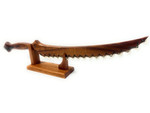 Premium Curly Koa Knife on Stand 29 inch - Hawaiian Artifact Replica | #koak09