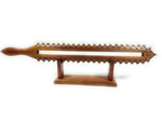 Intimidating Double Edge Koa Sword 31 inch 47 Fossilized Shark Teeth- Hawaiian Artifact Replica | #koak10