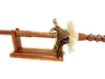 Koa Spear 32 inch on Stand w/ Shark Teeth Natural Brown Feathers | #koa38P1