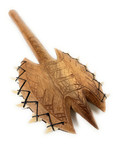 Double Head Fijian Club 16 in Polynesian Artifact w/ Fossilized Shark Teeth | #bla606140ft