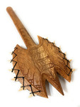 Double Head Fijian Club 16 in Polynesian Artifact w/ Fossilized Teeth | #bla606140ft