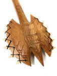 Double Head Fijian Club 16 in Polynesian Artifact w/ Fossilized Shark Teeth | #bla606140ft