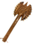 Double Head Fijian Club 16 in Polynesian Artifact w/ Fossilized Shark Teeth | #bla606140ft