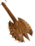 Double Head Fijian Club 16 in Polynesian Artifact w/ Fossilized Shark Teeth | #bla606140ft