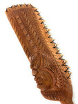 Fijian Tiki Paddle Club 24 in with 19 Fossilized Shark Teeth | #bla604860st1