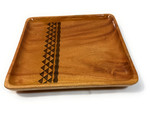 Trophy Mahogany Wooden Square Plate 10" - Tribal Custom Etching | #ps01td2