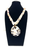 Authentic Puka Shell Necklace 17 in w/ Large Opii - Local Artist | #pn001
