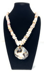 Authentic Puka Shell Necklace 17 in w/ Large Opii - Local Artist | #pn001