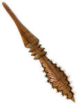 Intimidating Fijian Club 32 inch Ihe w/ Fossil Shark Teeth | #bla606480fst