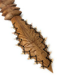 Intimidating Fijian Club 32 inch Ihe w/ Fossil Shark Teeth | #bla606480fst