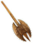 Fijian Double Edge Club 32 in with Fossil Shark Teeth | #bla606180fst