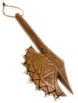 Decorative Fijian Club 16 inch w/ 8 Fossil Shark Teeth | #bla605940fst