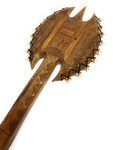 Fijian Double Axe Club 24 inch with Authentic Fossil Shark Teeth | #bla606160fst