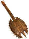 Fijian Double Axe Club 24 inch with Authentic Fossil Shark Teeth | #bla606160fst