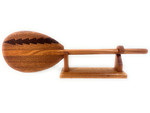 Trophy Koa paddle 24 inch Etched Tribal Design w/ stand -Made in Hawaii | #koa7022ha