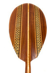 Koa Canoe Paddle with Inlay 50 inch T-Handle with Hawaiian Etching | #koam021tr