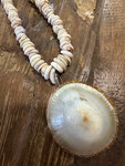Authentic Puka Shell Necklace 17 in w/ Large Opii - Made in Hawaii | #pn003