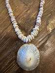 Puka Shell Necklace 17 in w/ Large Opii Authentic - Local Artist | #pn009