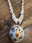 Puka Shell Necklace 17 in w/ Large Opii Authentic - Local Artist | #pn012