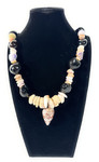 Puka Shell Necklace with Kukui Nut and ratcone, 14 in w/ Penniform Cone | #pn015