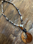 Puka Shell Necklace with Hebrew & Imperial Cone, 14 in w/ Koa Moana Hook | #pn016