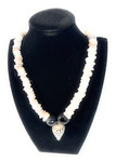 Puka Shell Necklace with Kukui Nut, 14 in w/ Large Hebrew Puka Shell| #pn017