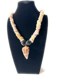Puka Shell Necklace with Kukui Nut, 14 in w/ Large Penniform Puka Shell| #pn018