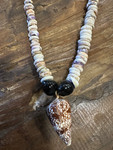 Puka Shell Necklace with Kukui Nut, 14 in w/ Large Penniform Puka Shell| #pn018