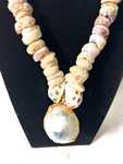 Puka Shell Necklace 12 in w/ Opii Pendant And Drupes Shell - Made in Hawaii | #pn032