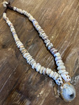 Puka Shell Necklace 12 in w/ Opii Pendant And Drupes Shell - Made in Hawaii | #pn032
