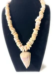 Puka Shell Necklace, 12 in w/ Large Purple Cone Shell | #pn033