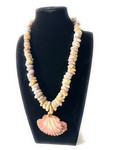 Puka Shell Necklace, 10 in w/ Large Purple Clam Shell | #pn034