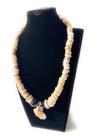 Puka Shell Necklace Kukui Nut, 10 in w/ Purple Honey Clam Shell | #pn035
