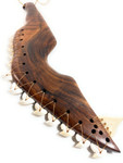 Pahoa Premium Curly Koa Lei O Mano 23 inch Large Tiger Shark Teeth| #koacust008