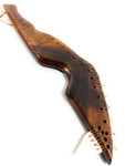 Pahoa Premium Curly Koa Lei O Mano 23 inch Large Tiger Shark Teeth| #koacust008