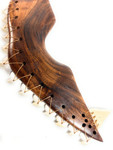 Pahoa Premium Curly Koa Lei O Mano 23 inch Large Tiger Shark Teeth| #koacust008