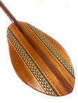 Koa Canoe Paddle Tear Drop with Inlay 60 inch Steersman with Hawaiian Etching | #koam022tr