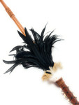 Ihe Koa Spear 60 inch w/ 12 Shark Teeth & Black/White Feathers | #koa37j
