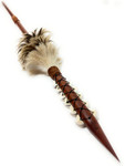 Ihe Koa Spear 60 inch w/ 12 Shark Teeth & 3-Layers Brown Feathers | #koa37k