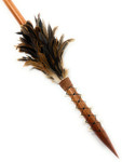 Ihe Koa Spear 60 inch w/ 12 Shark Teeth & Brown Feathers | #koa37l