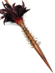 Copy of Ihe Koa Spear 72 inch w/ 12 Shark Teeth & Black/Red Feathers | #koa37n