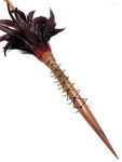Copy of Ihe Koa Spear 72 inch w/ 12 Shark Teeth & Black/Red Feathers | #koa37n