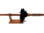 Ihe Koa Spear 24 inch on Stand w/ Shark Teeth & Black Feathers | #koa38P4