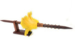 Ihe Koa Spear 24 inch on Stand w/ Shark Teeth & Yellow Feathers | #koa38P5