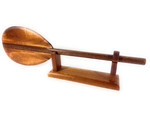 Deep Tone Curly Koa paddle 24 inch with custom stand | #koa888st24q