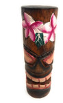 Tiki Totem 5" w/ Flowers - Hand Carved & Painted | #dpt535812a