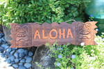 Aloha Sign 24" w/ Love & Prosperity Tikis - Tiki Bar Decor | #BDS1203560