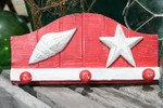 Seashell Hanger W/ 3-Pegs 12" - Rustic Red Coastal Decor | #Ata1801428r