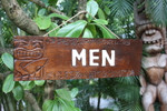 Men Bathroom Sign 24" W/ Plumeria Flowers - Restaurant | #Dpt503380